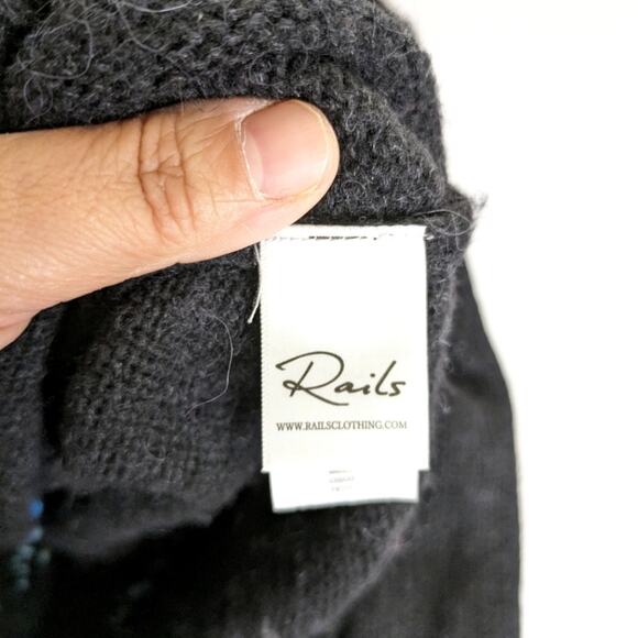 Rails Perci Star Print Sweater Small Wool Alpaca Cashmere Multicolor Black Pullo - Picture 7 of 11